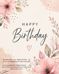Floral Happy Birthday Greeting Card – For Her