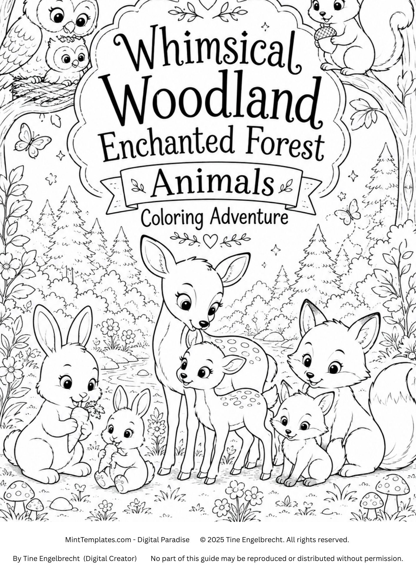 Whimsical Woodland Enchanted Forest Animals Coloring Adventure
