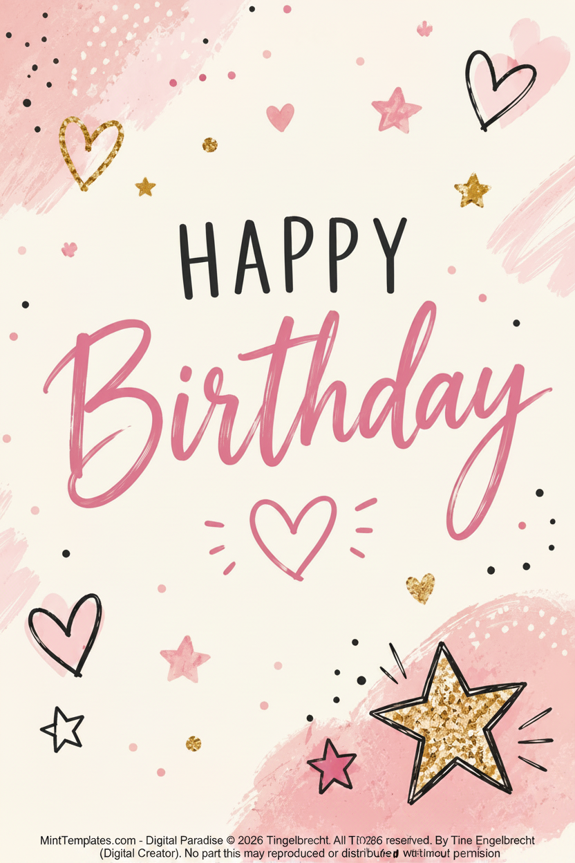 Happy Birthday Greeting Card – For Girls